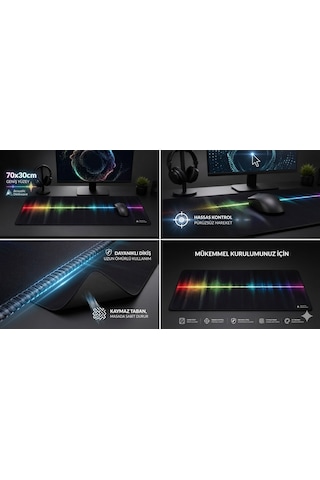 Desenli Oyuncu Mouse Pad Kaymaz Taban 70x30 002
