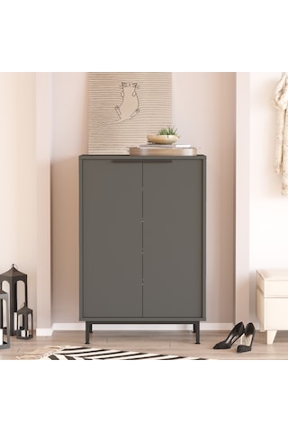 Robin Home Rio Ayakkabılık Metal Ayaklı 5 Raflı Antrasit