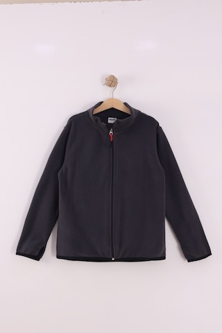 Monox Çocuk Unisex Parmak Geçmeli Polar Ceket Füme