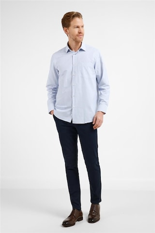 İmza Beyaz - Mavi Kareli Desen Sert Yaka Uzun Kol Cepli Comfort Fit Pamuklu Gömlek 1004255209 Beyaz - Mavi
