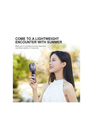 Fosenze Yeşil Mini Portatif Fan - Led Ekranlı, 5 Hız Seviyesi, 90 Derece Katlanabilir, Telefon Tutucu Ve Askı İpili İç Li-poly Batarya