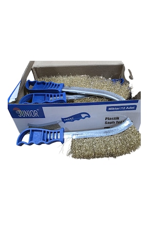 Junior 260mm Plastik Saplı Tel Fırça 12 Adet