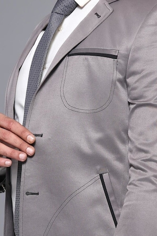 Wessi Yan Torba Cep Slim Fit Gri Ceket Gri