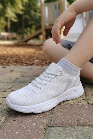 In Step Pure White Ultra Hafif Nefes Alabilir Çocuk Spor Ayakkabı - Beyaz