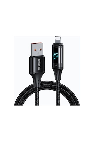 Mcdodo Dijital İphone Uyumlu Hızlı Data Şarj Kablo 3A 1.2M Siyah Ca-1060 (526219070)