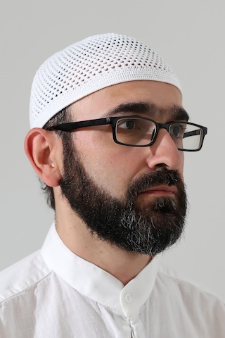 Örme Esnek Orlon Namaz Takke - Beyaz - Smz