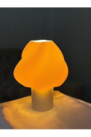 3d Baskı Modern Abajur Modeli Masa Ve Gece Lambası Beyaz