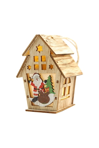 Reedark Noel Işıklı Ahşap Ev Dekoru - Dıy Aydınlatmalı Kulübe, Bar/kafe Süsü, Hediye Seçeneği Diğer