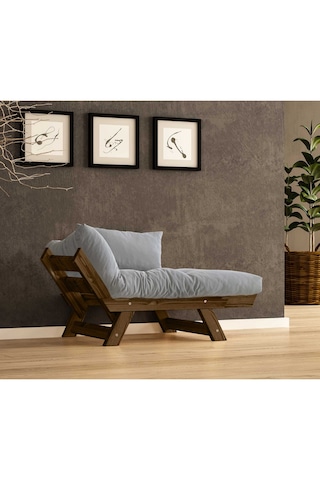 Woodesk Adalar Masif Ceviz-gri Renk Berjer Cpt8133-140