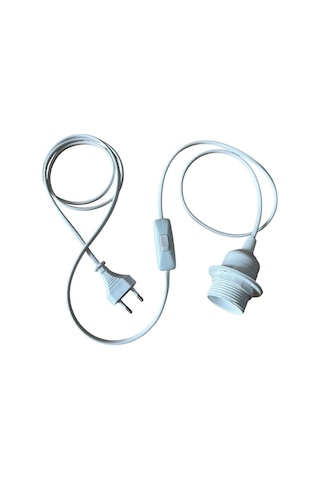 Arapuarlı Aç Kapa Anahtar Fişli Duy Seyyar E27 2x0,50 2 Metre Beyaz