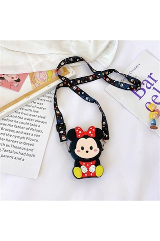 Minnie Mouse Tasarım Silikon Omuz Askılı Çanta-16 Altın