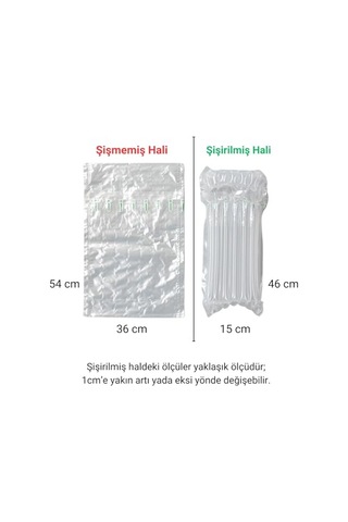 Şişirilebilir Airbag Ambalaj Torbası 15 46 Cm, Darbe Emici Koruma Ambalajı, Baloncuklu Folyo Alternatifi, Cam Diğer