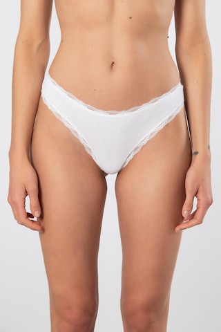 Türen Kadın Likralı Ribana Dantelli String 2'li Paket 927/beyaz Beyaz