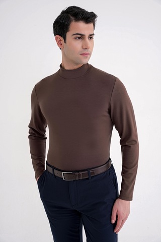 Efor Ts 894 T-shırt Slim Kakao Casual Kakao
