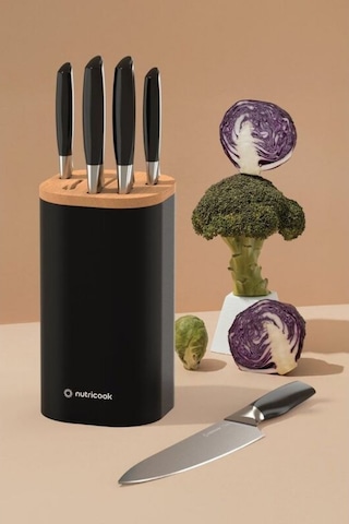 Nutricook Essentials Everyday Siyah Bıçak Seti Ve Bıçak Standı