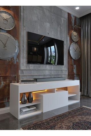 Resital Ledli Tv Ünitesi L1501-1 Beyaz Beyaz
