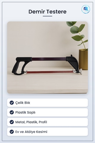 Hobi Demir Testere Plastik Saplı Çelik Blıklı Metal Boru Profil S