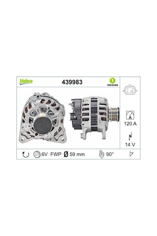 Valeo 12v Alternatör Dinamo 120 A Lın Tek Fiş 4 Ayak Dacıa Dokker/duster-renault Clıo Iv