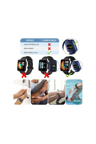 Microsonic Xiaomi Redmi Watch 2 Lite Kordon, Silicone Sport Band Kahverengi