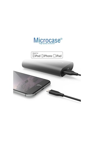 Microcase Apple Uyumlu iPhone iPad Lightning Usb Şarj Data Kablosu 2M Siyah