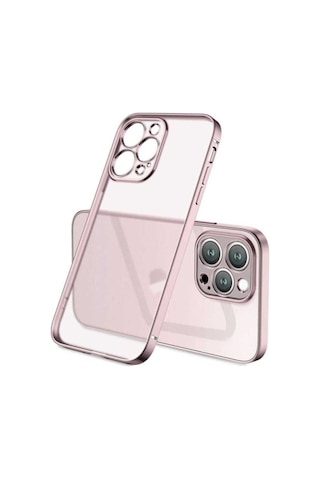 Apple Uyumlu iPhone 13 Pro Max Kılıf Zore Mat Gbox Kapak Rose Gold