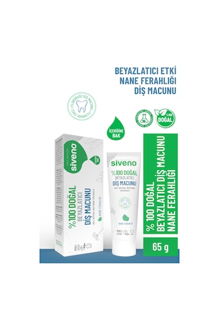 Siveno Doğal Diş Macunu Beyazlatıcı Nane Ferahlığı Florürsüz 65 Gr
