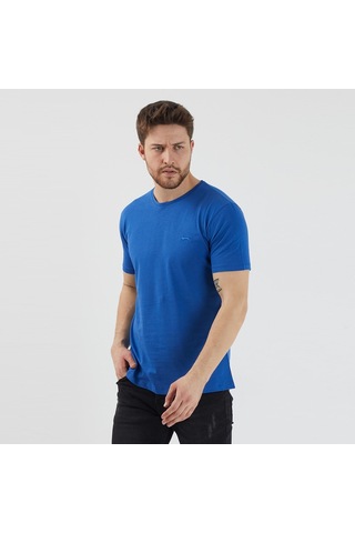 Slazenger SANDER KTN Erkek Saks Mavi Tişört