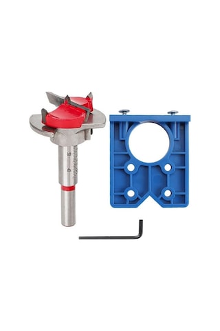 Moveevo Kırmızı Ahşap Çalışma Araç Seti - Perde Mosaik Konumlandırıcı Ve Delici, 35mm Çekmecelik Mosaik İçin Delme Ve Montaj Şablonu