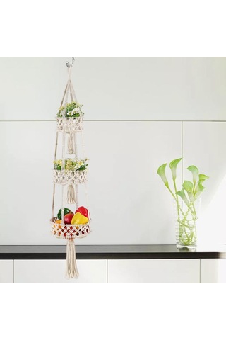 Suntek Mutfak Halatı Dokuma Duvar Saklama Sepetleri Için 3