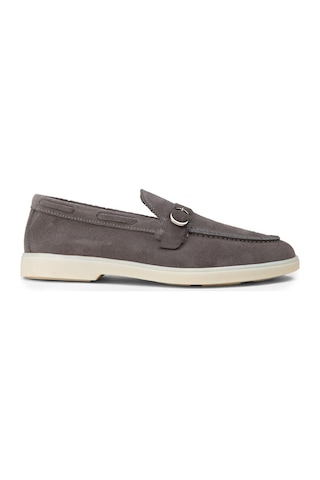 Deery Erkek Hakiki Süet Gri Tokalı Loafer - 02031mgrıc01