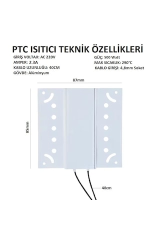 Yate10 Ptc Isıtıcı Ac220v 500w 2.3a