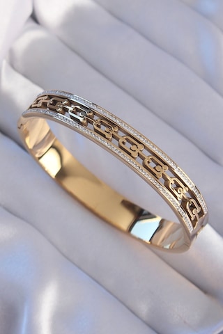 Ezoconcept 316l Çelik Gold Renk Zirkon Taşlı Tiffany Model Kelepçe Çok Renkli