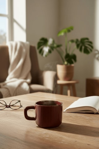 El Yapımı 260 Ml Bordo Parlak Seramik Mug Çay Kahve Kupası Mıt1303 Bordo