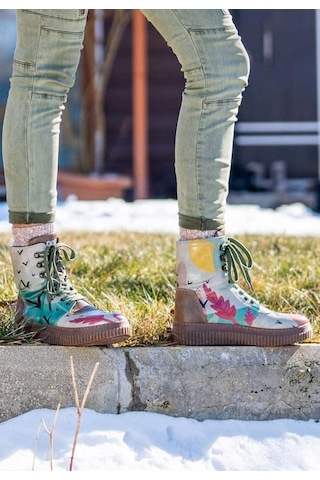 Kadın Vegan Deri Haki Uzun Bot - State Of Bliss Tasarım Multicolor