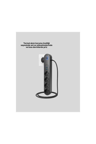 Akım Korumalı Çoklu Priz 4 Lü 2 Usb 1 Type-c 2500w Güçlü Tasarım Belirtilmemiş 2 - 5 M