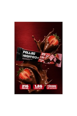 Çikolata Kaplı Highpro Protein Bar - Çilekli 50 G X 12 Adet