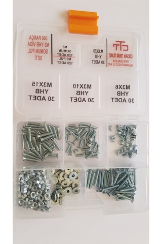 M3 Vida Seti 360 Parça Metrik 3 Yhb Vida -Somun-Pul Seti