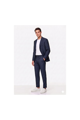 Modmen İtalyan Kesim Slimfit Erkek Takım Elbise Çizgili Lacivert