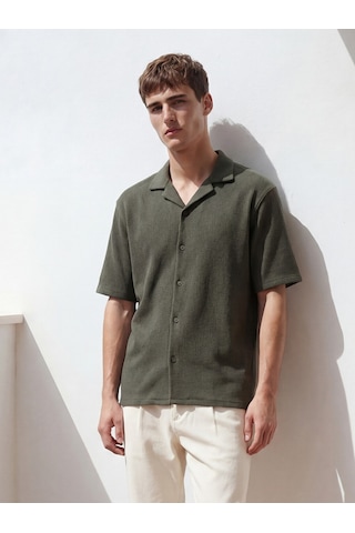 Lcw Vision Haki Regular Fit Resort Yaka Erkek Gömlek