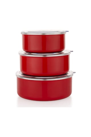 Schafer Komfort 3 Lü Saklama Kabı Seti 6 Parça-kırmızı Çok Renkli