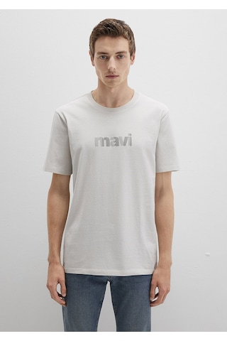 Mavi - Mavi Logo Baskılı Gri Tişört 0612936-80192 Gri