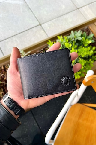 Premium Gift Rose Box - Joseph Siyah Hakiki Deri Cüzdan - Anahtarlık Ve Siyah Gül Kutusu Siyah