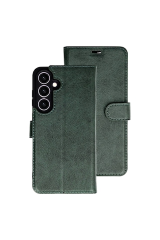 Samsung Galaxy Uyumlu A37 5g Kılıf Deri Deluxe Cüzdanlı Kapaklı Case Yeşil