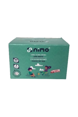 Nimo 3 Katlı Meltblown Telli Çocuk Maskesi 50'li
