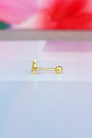 Ithal Aries Gümüş Piercing Küpe-6996 Gümüş