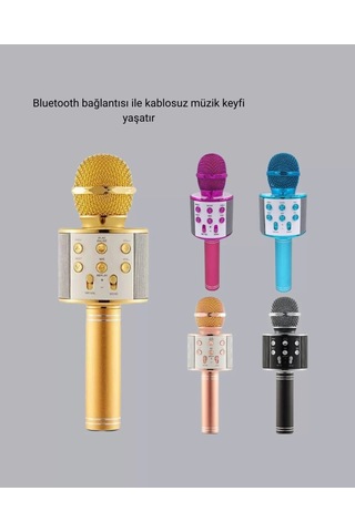 Home Kablosuz Bluetooth Karaoke Mikrofon Yankı Efektli