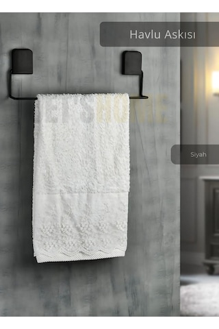Jet's Home Havlu Askısı Paslanmaz Çelik Yapışkanlı Banyo Havluluk Düzenleyici Siyah Siyah