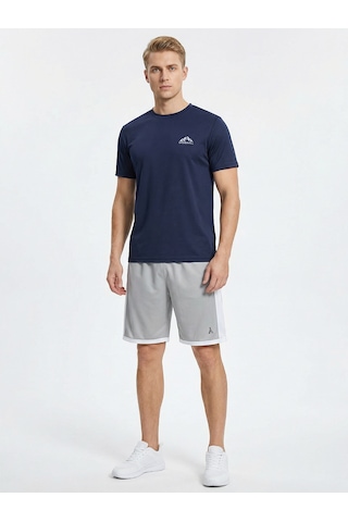 Orendahill Erkek Spor Şort Hızlı Kuruyan Esnek Regular Fit Gym Cepli Yan Çizgi Detaylı Activewear Gri