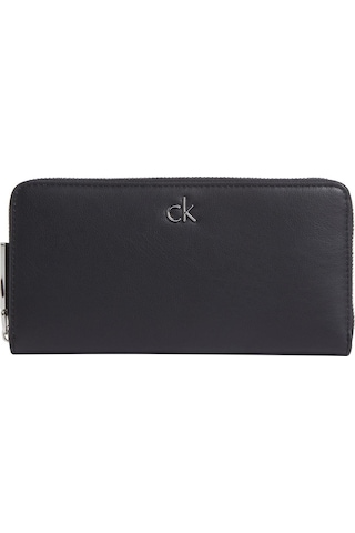 Calvin Klein Ck Re-lock Large Zip Around Siyah Kadın Cüzdan-8434 Siyah