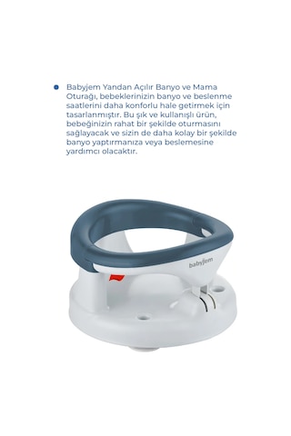 Babyjem Yandan Açılır Banyo ve Mama Oturağı İndigo Mavi